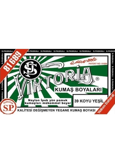 Viktoria Kumaş Boyası Koyu Yeşil 2Pk+Fiske Sabitleme 1Pk