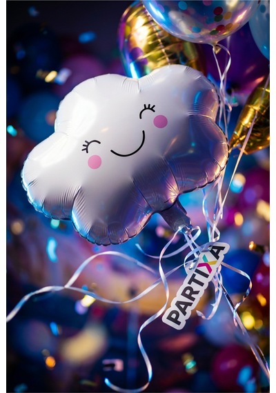Sevimli Gülen Bulut Yüzlü Folyo Balon Doğum Günü Baby Shower Anaokulu Parti Süsleme Çok Renkli
