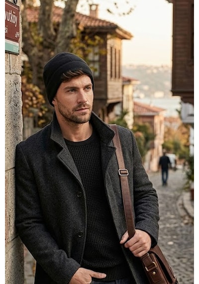 Unisex Termal Polar Bere Kışlık Sıcak Tutan Rüzgar Geçirmez Kulak Kapatan Outdoor Bere  Siyah
