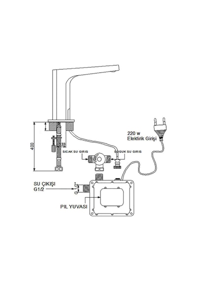 Newarc 517523 Aqua Fotoselli Lavabo Bataryası