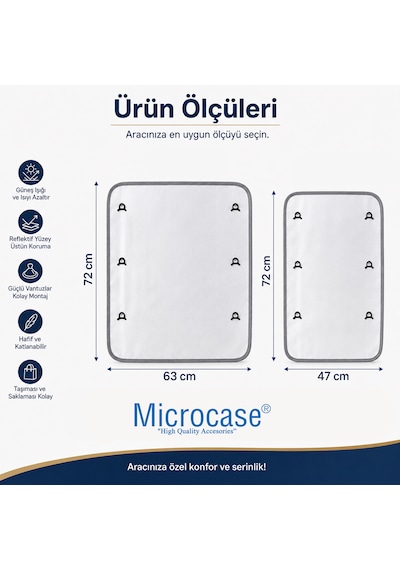 Microcase Volvo Xc90 2016-2023 İçin Sunroof Güneşlik Güneş Koruma Seti 2 Parça Al5645 Gri