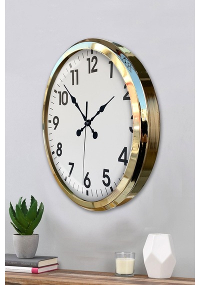52 Cm Gold Metal Klasik Duvar Saati