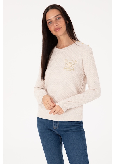 U.s. Polo Assn. Kadın Krem Melanj Kazak /triko 50315046-vr159 Krem Melanj