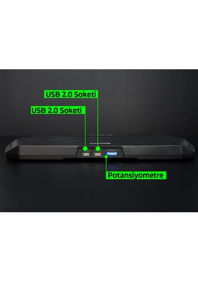 Rush Aura RC303 RGB 5 Fanlı 11" - 19" Notebook Soğutucu