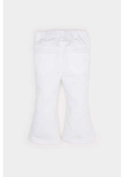 DeFacto Kız Bebek Flare Fit İspanyol Paça Gabardin Pantolon E1798A525SMWT34 Beyaz