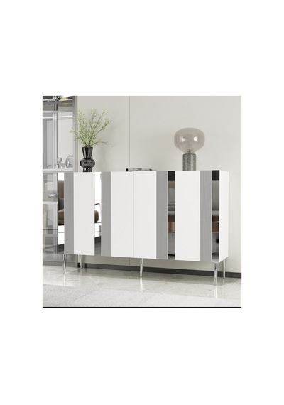 Forest 120 Cm Konsol Tv Sehpası Çok Amaçlı Dolap Beyaz-gümüş Beyaz-gümüş