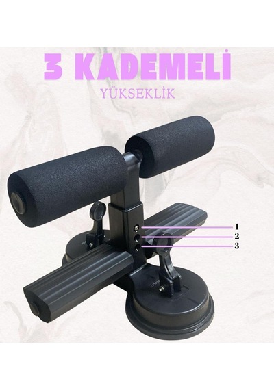 Sunup Sn-29962 Çift Vantuzlu Ev Tipi 3 Kademe Boy Ayarlı Mekik - Karın Egzersiz Aleti Çok Renkli