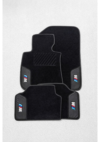 Ruby/ Nakışlı Siyah Deri Desen Oto Halı Paspas Bmw 1 F20/ F21- 2011 - 2019