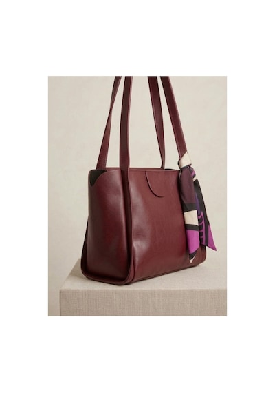 Names Bag Kadın Fular Detaylı Şık Omuz Ve El Çantası Bordo