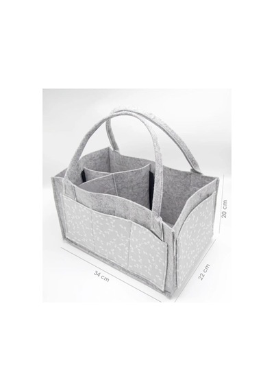 Nessiworld Babyjem Keçe Anne Bebek Bakım Çantası 772 Gri Çiçek-39727