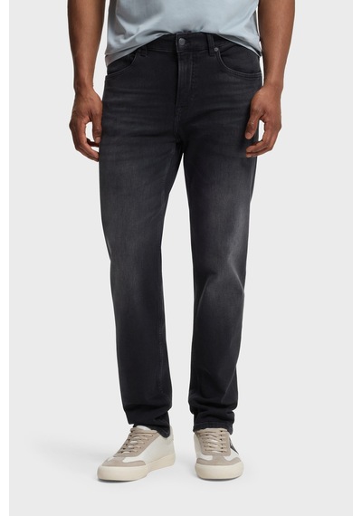 Boss Pamuklu Tapered Fit Düz Paça Jeans Erkek Kot Pantolon 50536502 008 Siyah