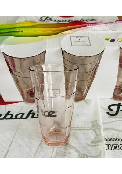 52500 Deco 340 Cc Açık Pembe 6'lı Meşrubat Bardağı Açık Pembe