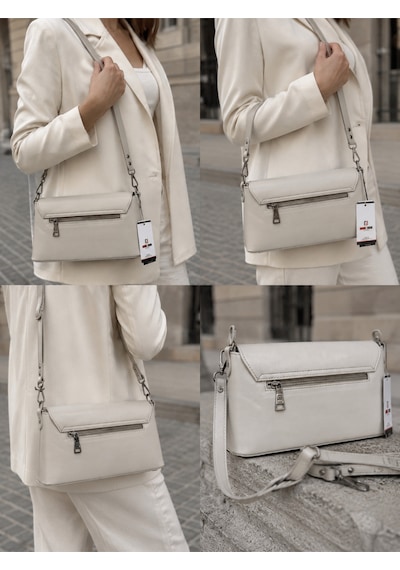 Just Polo Kadın Yeni Sezon Çapraz Askılı Günlük & Özel Günlere Uygun Şık El Ve Omuz Çantası Ebat: 28 X 13 Cm Taş 77167182