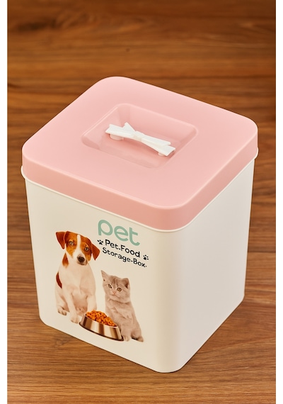 Evcil Hayvan Kedi Ve Köpek Mama Saklama Kabı - Pembe