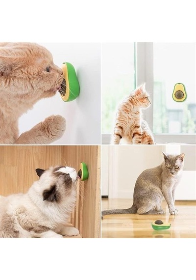 Avokado Model Yapışkanlı Kedi Nanesi Oyuncağı