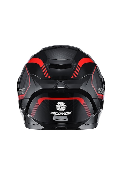 Motoanl Full Face Ce Yüksek Güvenlikli Motor Kaskı Fire Edition Siyah Kırmızı
