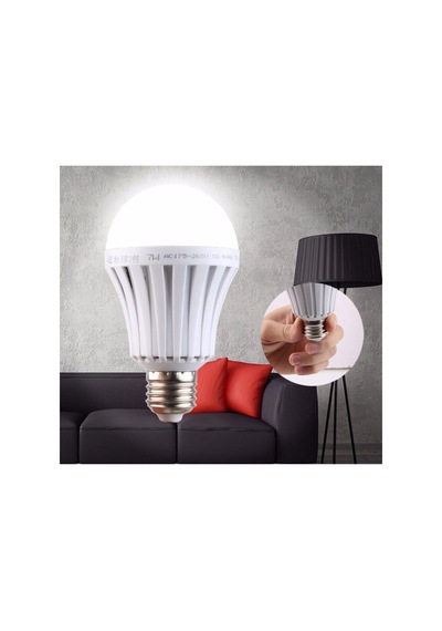 12w Şarjlı Akıllı Led Ampul E27 - 6400k + Seyyar Aparatı Beyaz