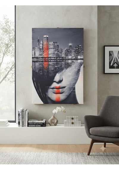 Modern Tablo 60x90 Cm Büyük Boy Kafe Ve Salon Hediyelik Duvar Aksesuarı Siyah