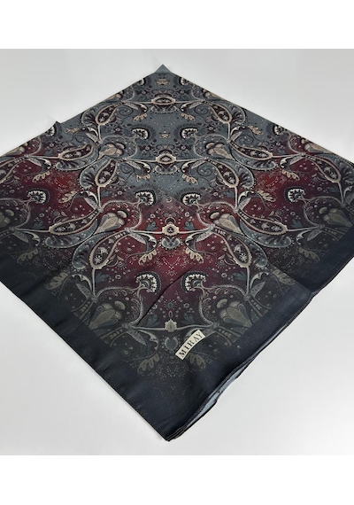 Miray Nevada Büyük Boy Organik Pamuk Eşarp - 120 X 120 - 06453 Siyah-Gri