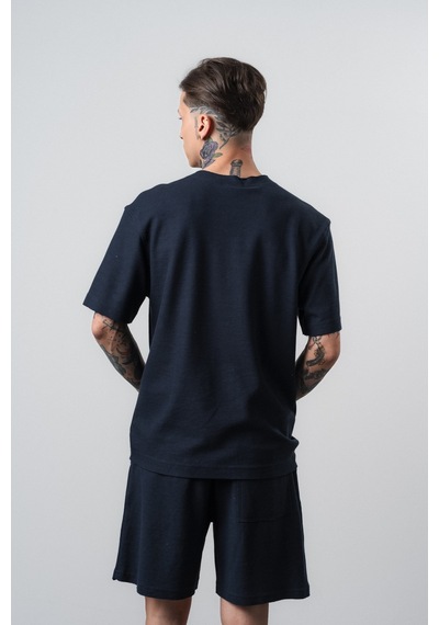Respire Erkek Pis Dikişli Regular Fit T-shirt Lacivert