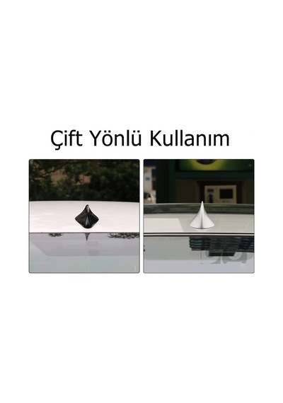 Aerodinamik Elektronik Oto Ön Anten Balık Sırtı Gümüş Gri
