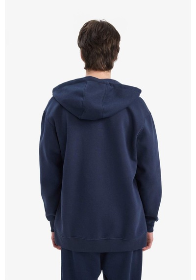 DeFacto Comfort Fit Kapüşonlu İçi Yumuşak Tüylü Basic Düz Kalın Fermuarlı Sweatshirt D7599AX25SPNV135
