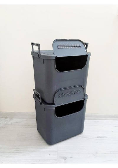 Geseus Motek Mybox 2x30 Litre Kulplu Çok Amaçlı Organizer Saklama Kutusu-mt-35 001
