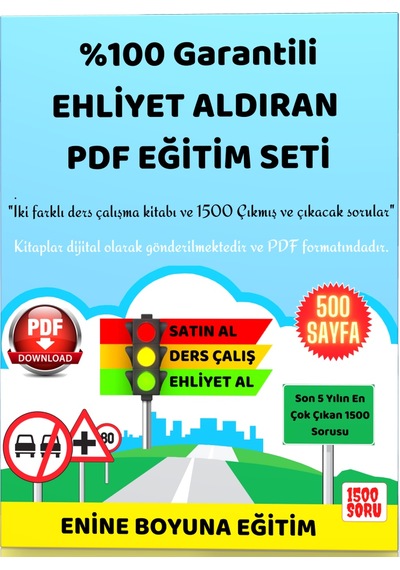 %100 Garantili Ehliyet Aldıran Pdf Eğitim Seti