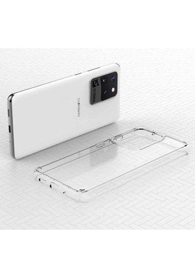 Galaxy S20 Ultra Kılıf Zore Coss Şeffaf Sert Silikon Kılıf Renksiz