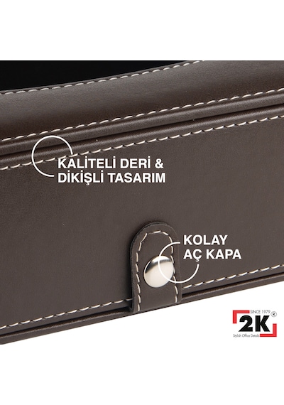 2k Suni Deri Peçetelik Mendil Kutusu 13 24 6 Cm. Kahverengi Kahverengi