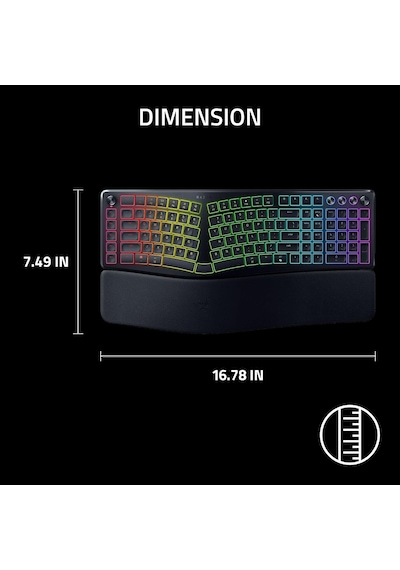 Razer Pro Type Ergo - Kablosuz Ikiye Ayrılabilir Ergonomik Rgb Kl