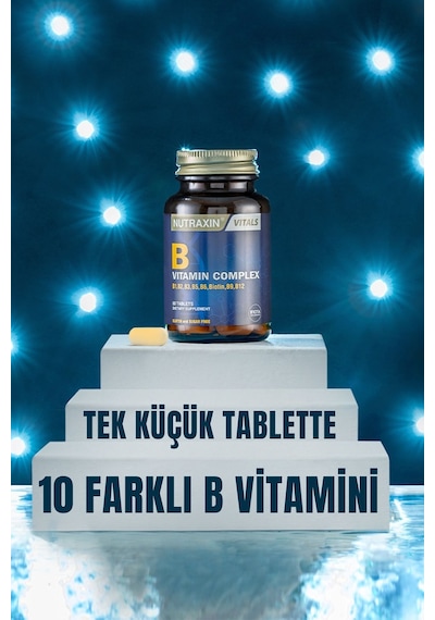 Nutraxin B1, B2, B3, B5, B6, B12 Vitamin B Complex 60 Tablet