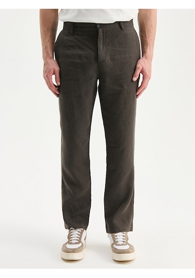 Lcw Vision Kahverengi Regular Fit %100 Keten Erkek Pantolon