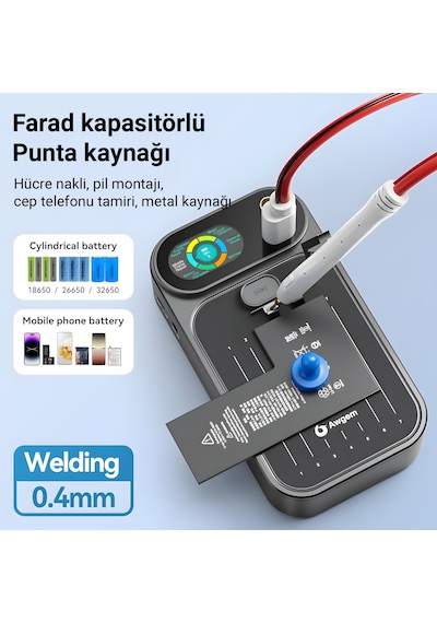 Awithz Mf2 Farad Kapasitör Teknolojili 6'sı 1 Arada Punta Kaynak Makinesi 0.4mm Ultra Güç, 99 Kademeli Hassas Ayar