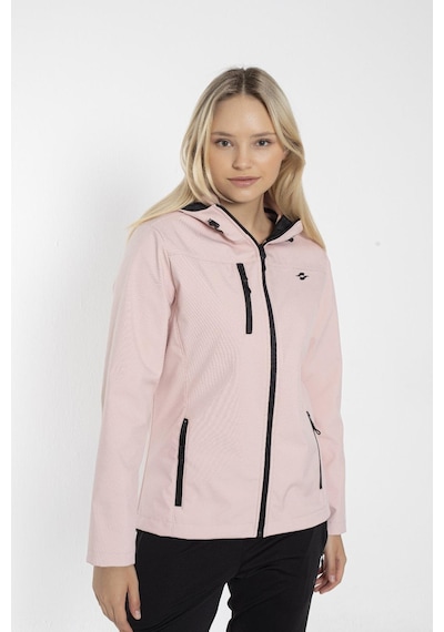 Crozwise Bayan Kapşonlu Softshell Mont Pembe