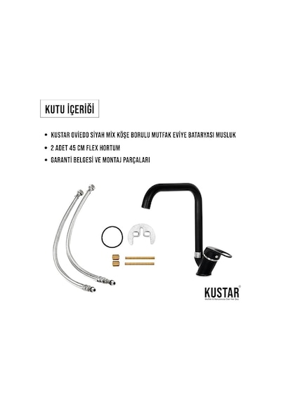 Kustar Oviedo Siyah Mix Mutfak Eviye Bataryası