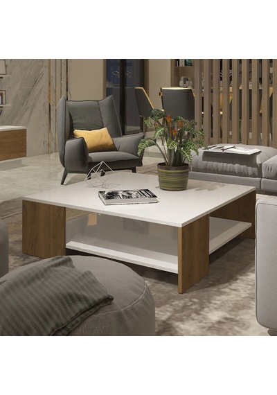 Trendstyle 4s Mdf Tv Ünitesi Ve Orta Sehpa 2'li Set - Beyaz Pera Beyaz - Meşe