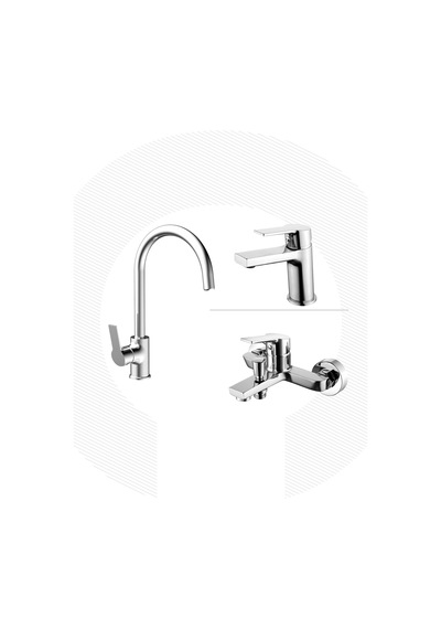 Creavit BTLN15258500SET Luna Lavabo Banyo Mutfak Armatürü Set Krom