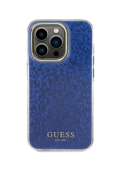 Apple Uyumlu iPhone 15 Pro Max Kılıf Guess Lisanslı Yazı Logolu Mirror Disco Kapak Mor