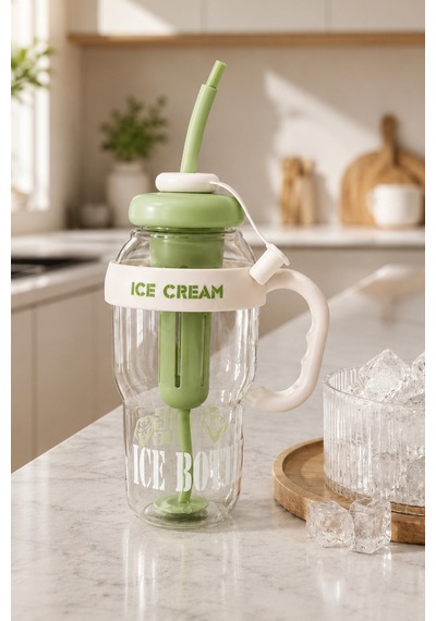Ice Bottle Pipetli Suluk Matara 1300 Ml Yeşil