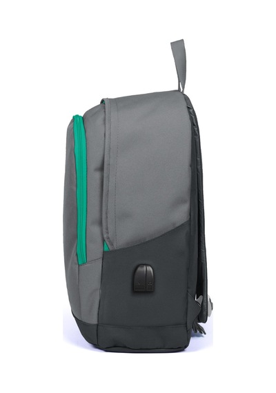 Coral High Sport Gri Üç Bölmeli Usb Şarjlı Kulaklık Çıkışlı Sırt Çantası 23233