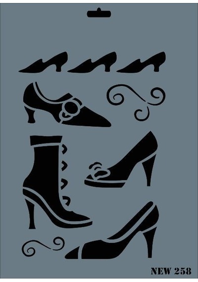 New Seri N-258 Stencil 35x25 Cm Çok Renkli