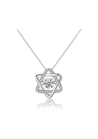 Brezza Lusso Jewelry Gümüş Titrek Swarovski Taşlı Üçgen Yıldız Kadın Kolye 45 CM