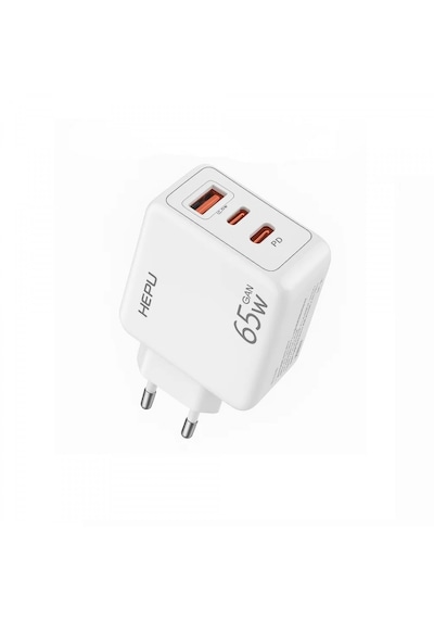 Hepu Hp-c37 65 Watt Gan Şarj Adaptörü 100 Cm Type-c Kablo 3-port