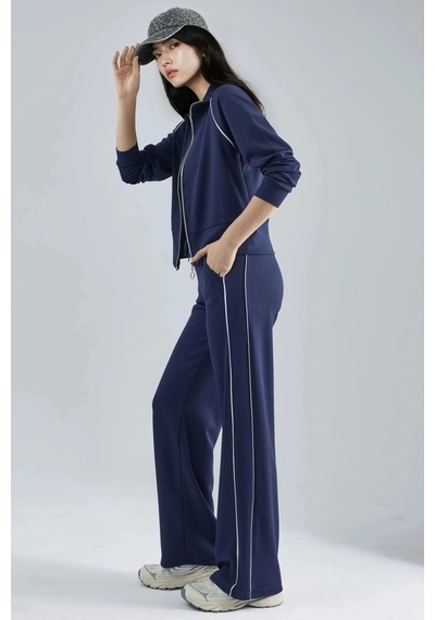 Fiolin Modal Dokulu Fermuarlı Sweatshirt & Pantolon İkili Takım Lacivert Fiolin Modal Dokulu Fermuarlı Sweatshirt & Pantolon İkili Takım Lacivert