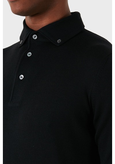 Gran Sasso Erkek Polo Yaka Sweat 57163 14293 099 Siyah Siyah