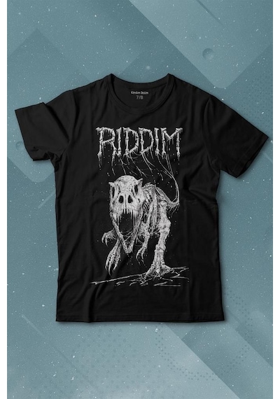 Kendim Seçtim Riddim Dinazor T-rex Metal Rock Dinosaurs Gothic Baskılı Tişört Çocuk T-shirt 001