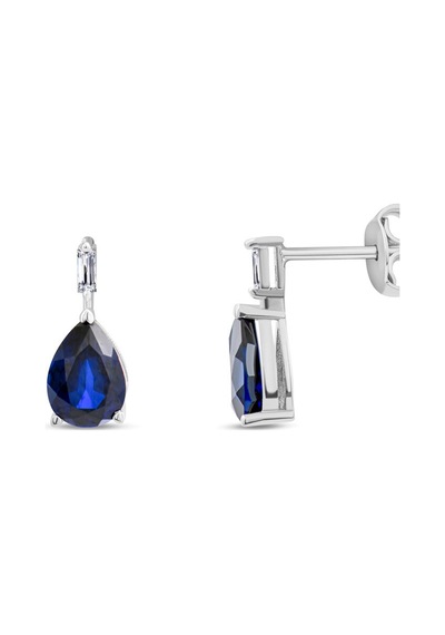 1.80 Karat Safir Pırlanta Küpe - Hrd Sertifikalı 92478387