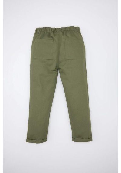 DeFacto Erkek Bebek Beli Lastikli Katlamalı Paça Gabardin Pantolon D5246A524WNKH450 Haki