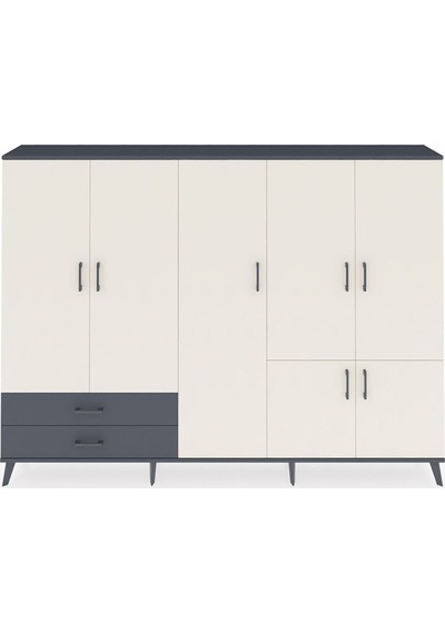 Arges Dolap 12 Raflı 2 Çekmeceli 7 Kapaklı 220x30x163 Antrasit-aytaşı/antrasit Aytası/antrasıt - Antrasıt Arges Dolap 12 Raflı 2 Çekmeceli 7 Kapaklı 220x30x163 Antrasit-aytaşı/antrasit Aytası/antrasıt - Antrasıt
